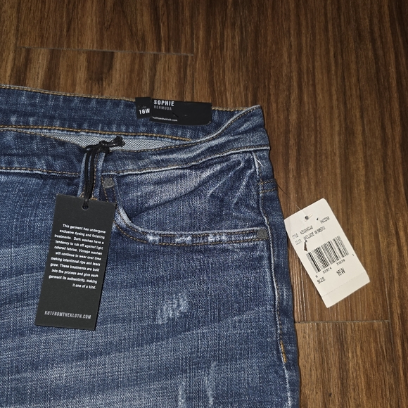 NWT SZ16W Kut From The Kloth Women Sophie Bermuda Shorts Raw Hem Cut Off Jeans - Picture 6 of 13
